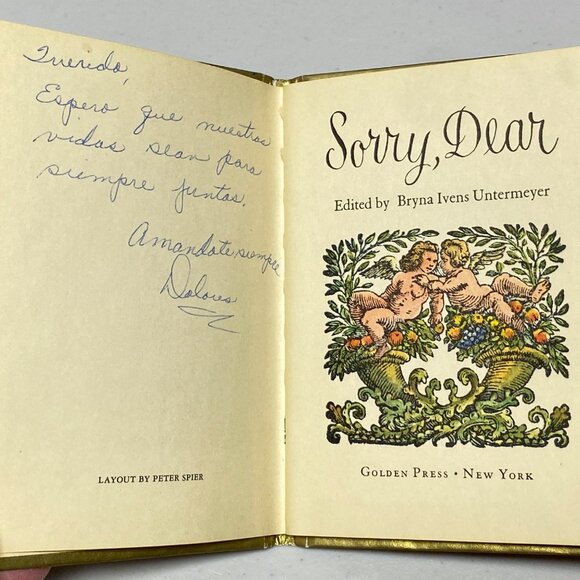 "Sorry Dear" 1968 Edited By Bryna Ivens Untermeyer Mini Book - Picture 3 of 10